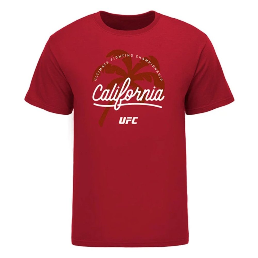 UFC Anaheim City T-Shirt California Palm Tree Red Official Store T-Shirt Soft